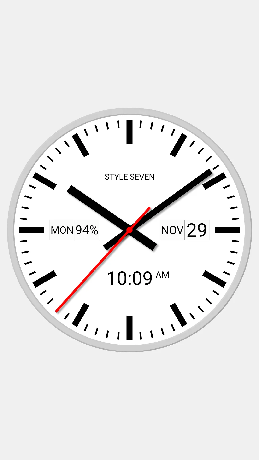 White Analog Clock-7 | Indus Appstore | Screenshot