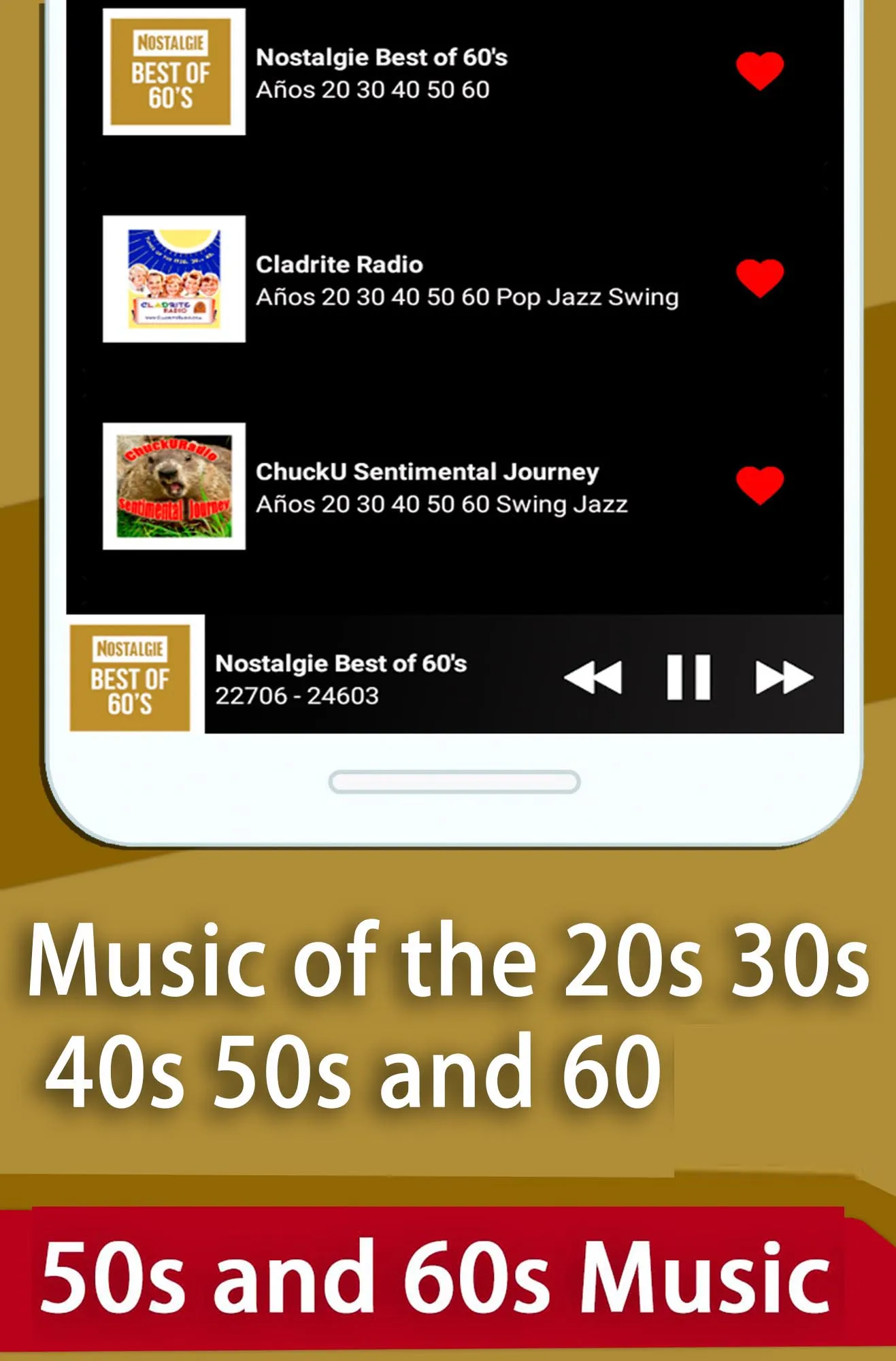 50s and 60s Music | Indus Appstore | Screenshot