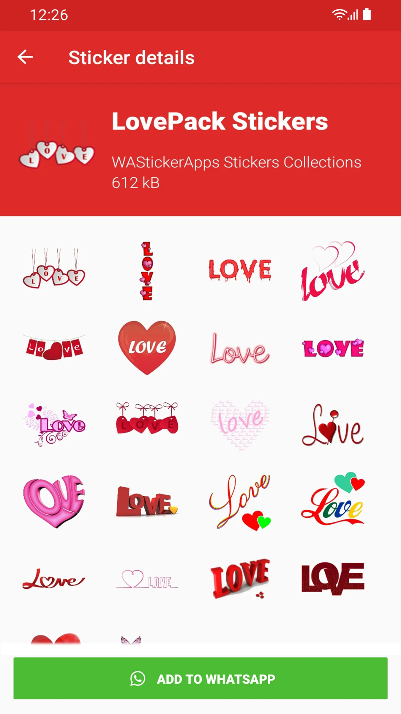 I love You Stickers WASticker | Indus Appstore | Screenshot