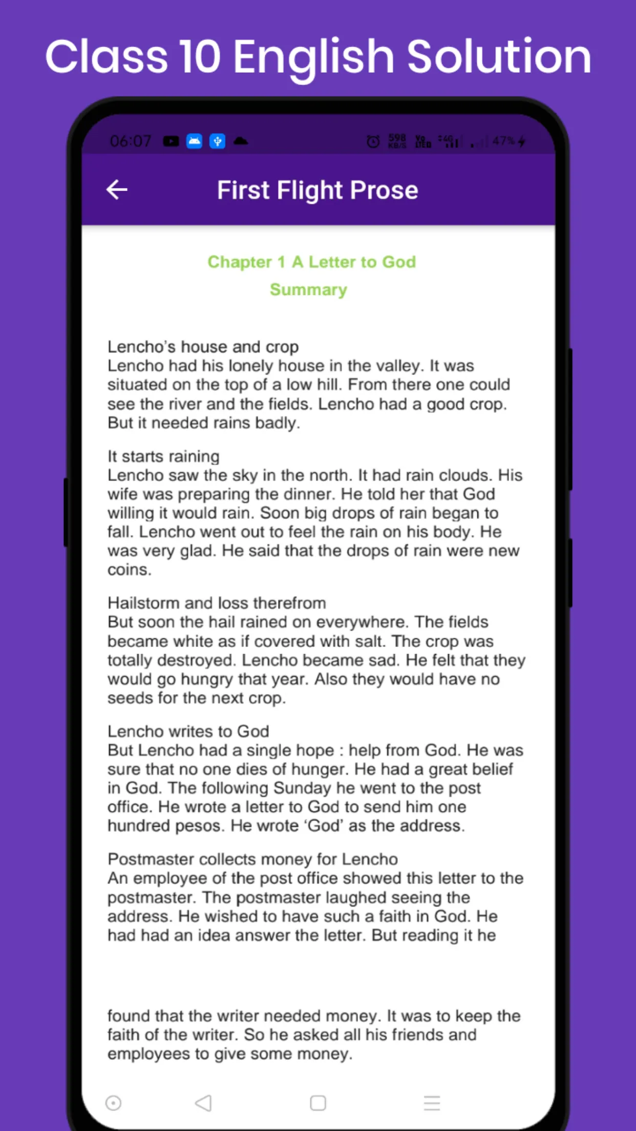Class 10 English Solution | Indus Appstore | Screenshot