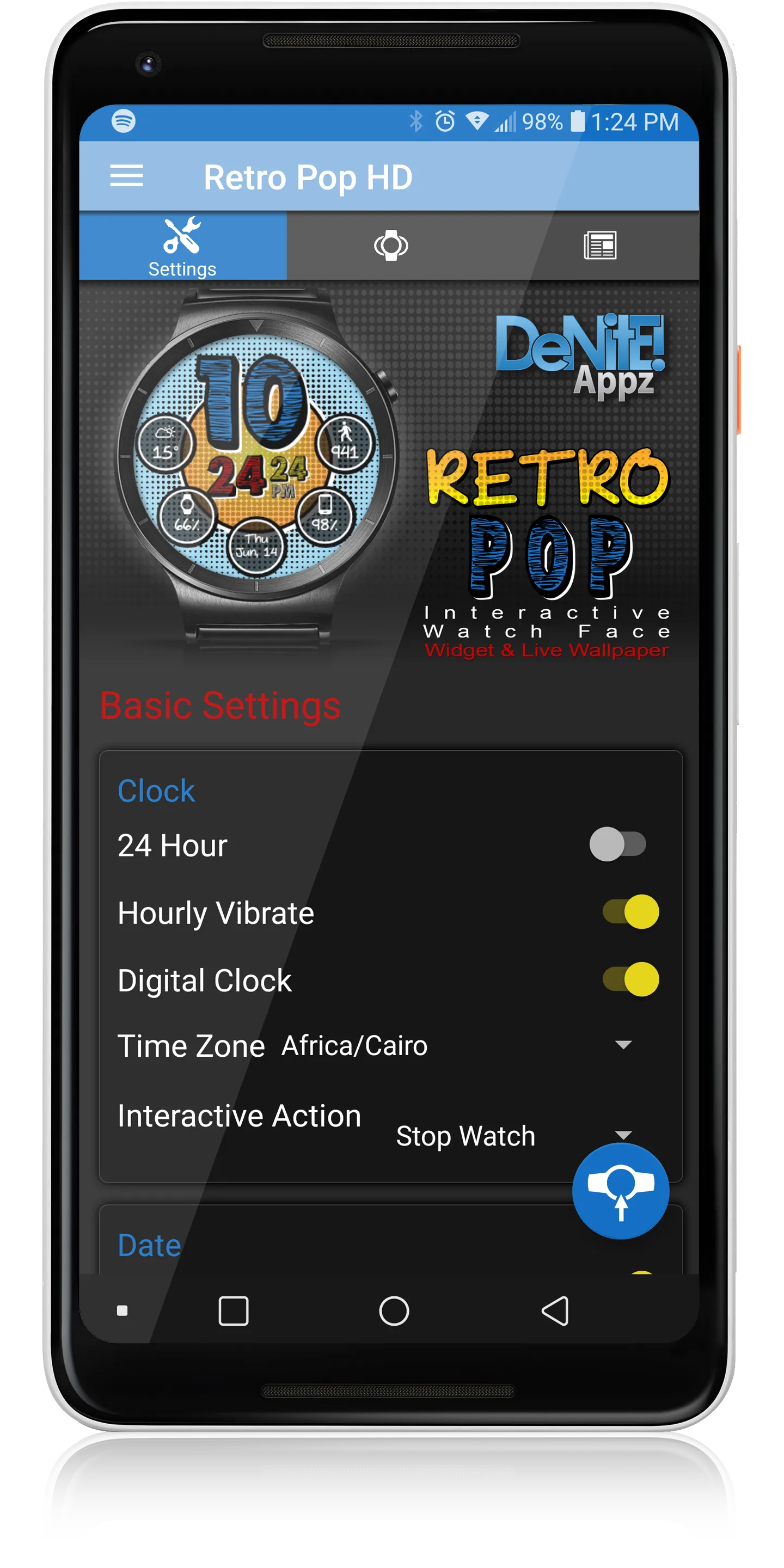 Retro Pop HD Watch Face | Indus Appstore | Screenshot