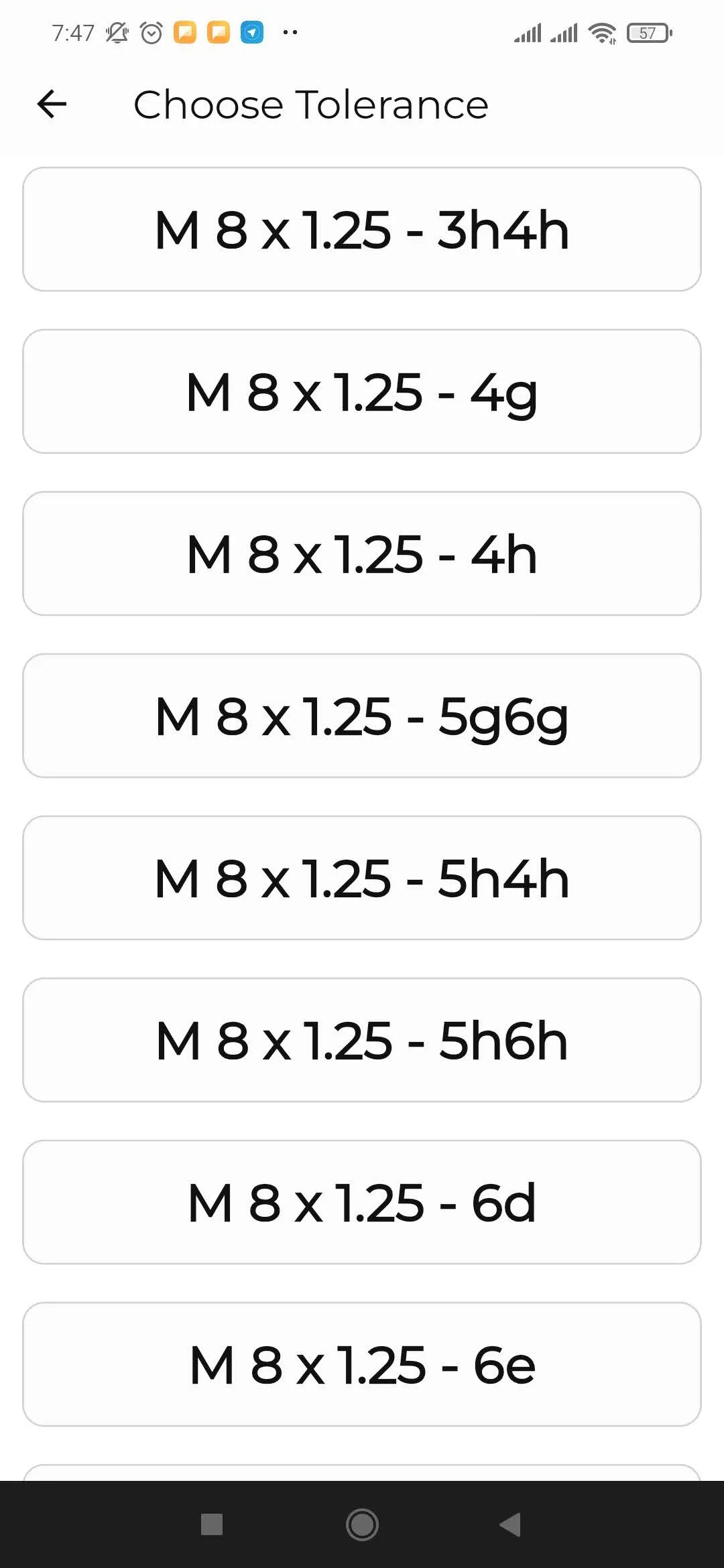 Metric & Inch Thread Tolerance | Indus Appstore | Screenshot