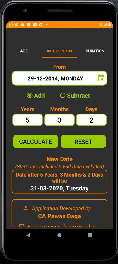 Date Calculator : Age | Date + | Indus Appstore | Screenshot