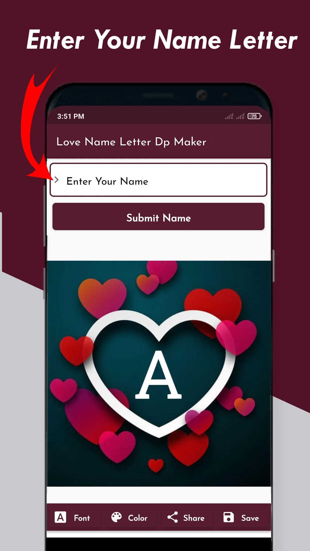 Love Name Letter DP Maker 2024 | Indus Appstore | Screenshot