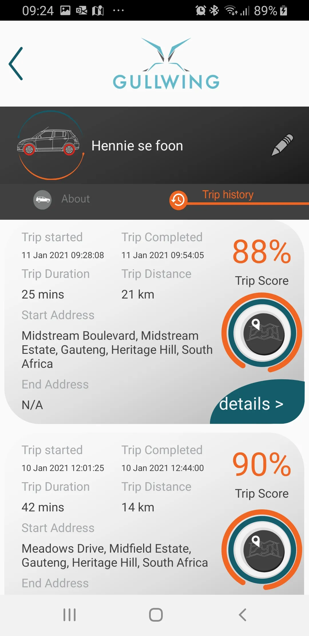 Gullwing Trip Monitor | Indus Appstore | Screenshot