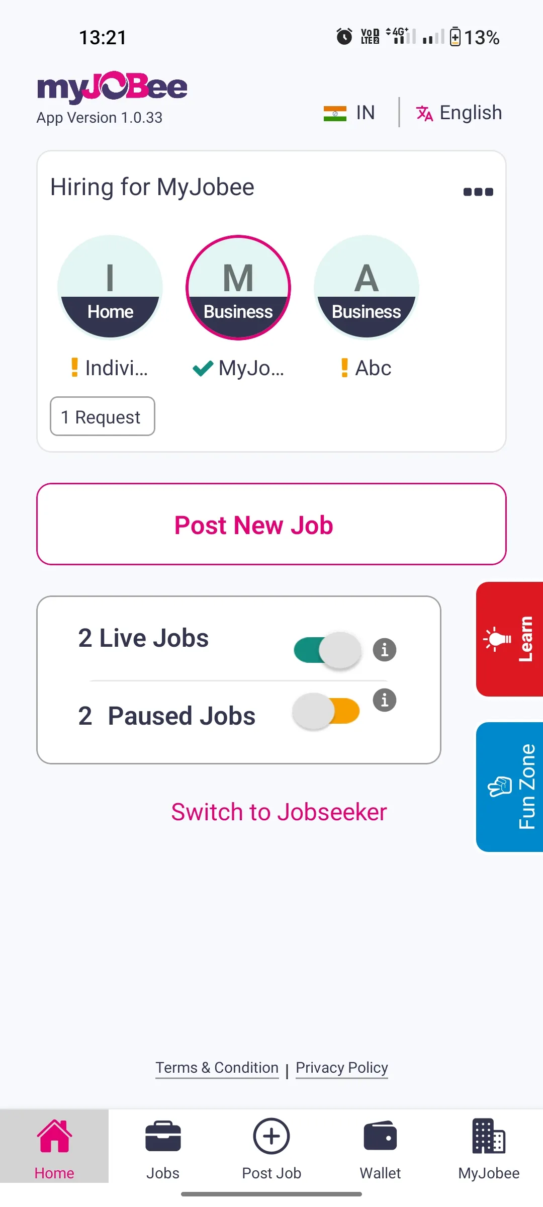 MyJobee Blue/Grey Collar Jobs | Indus Appstore | Screenshot