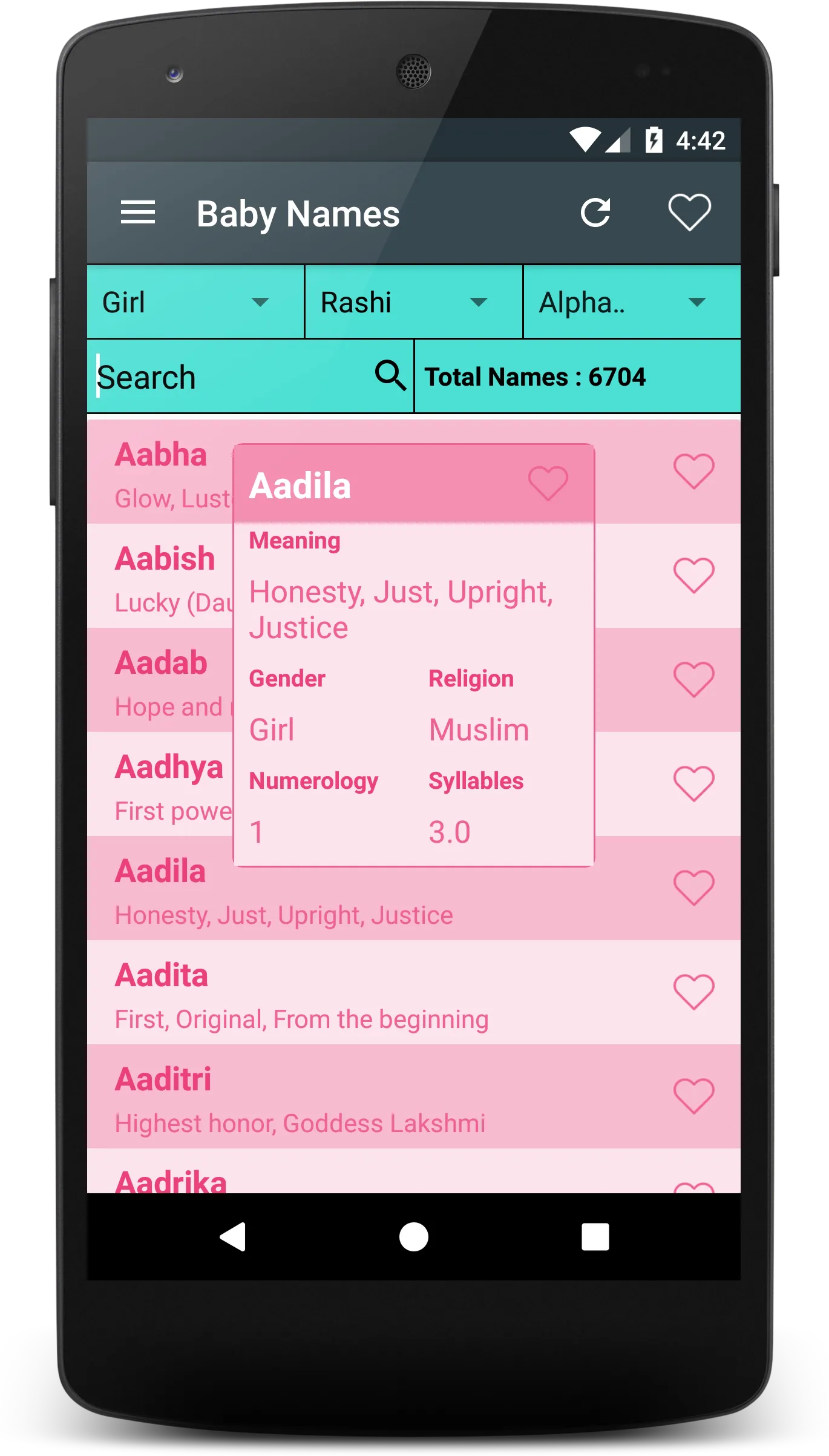 Baby Names | Indus Appstore | Screenshot