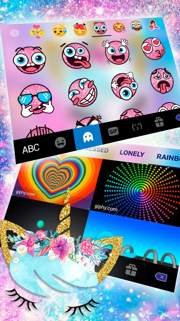 Galaxy Flower Unicorn Keyboard | Indus Appstore | Screenshot