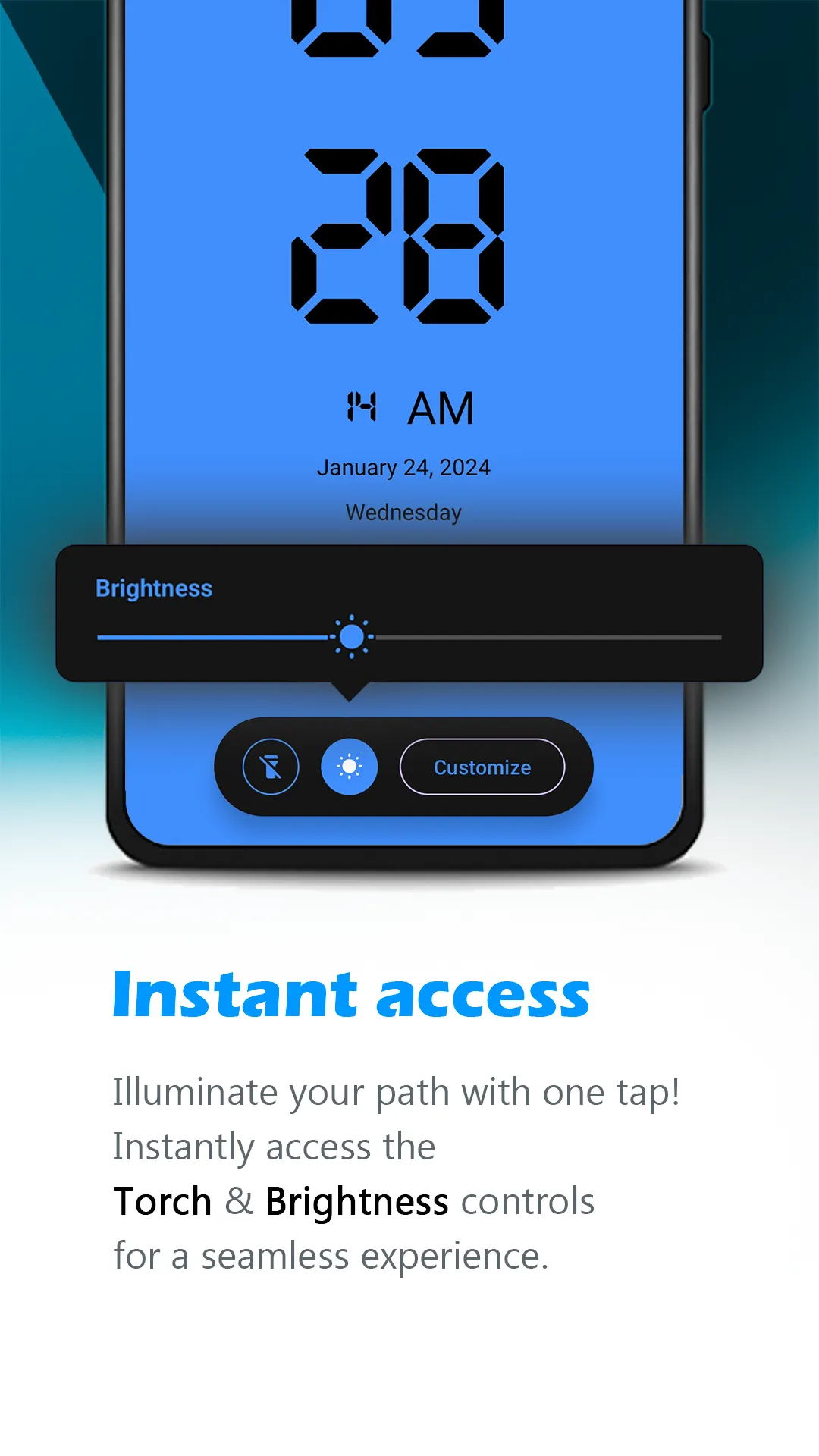 Huge Digital Fullscreen Clock | Indus Appstore | Screenshot