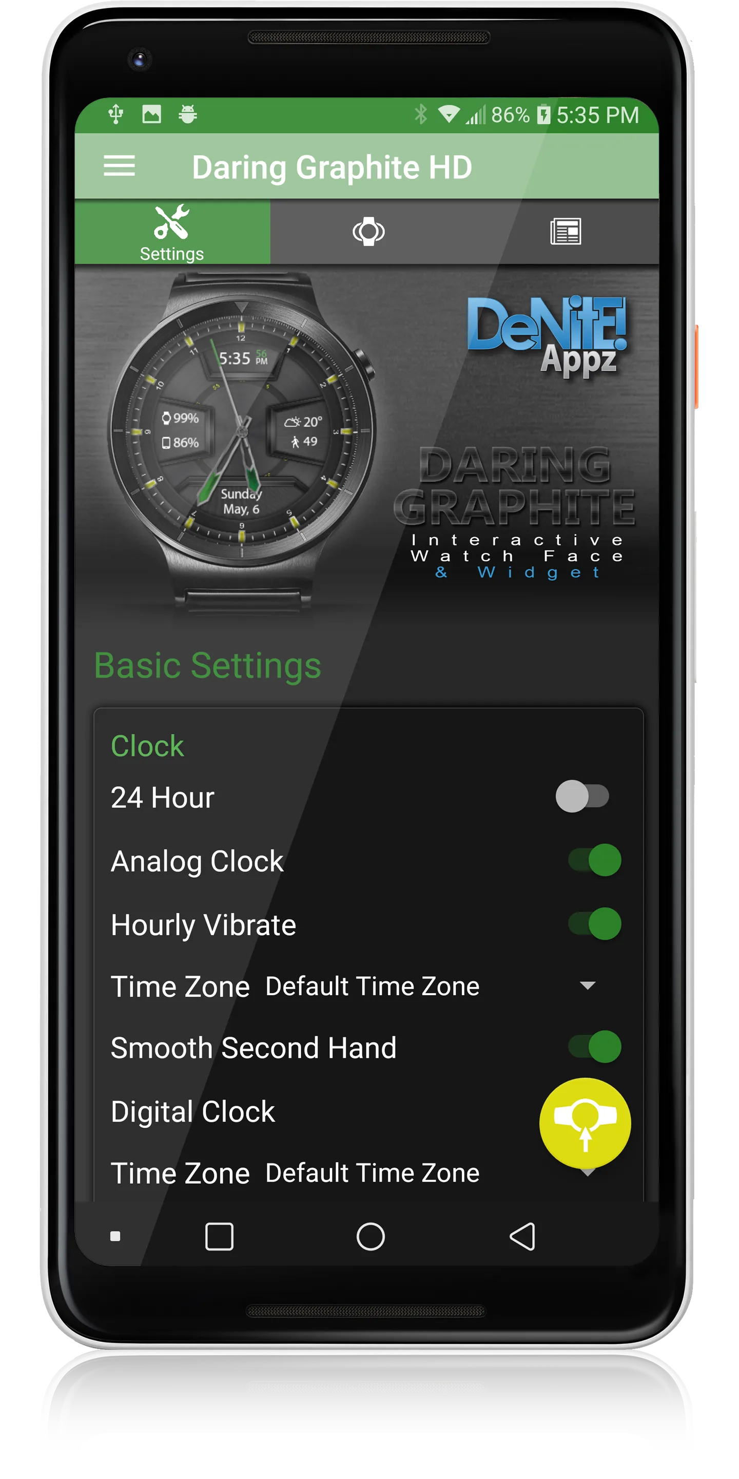 Daring Graphite HD Watch Face | Indus Appstore | Screenshot