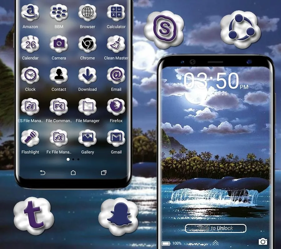 Whale Moon Launcher Theme | Indus Appstore | Screenshot