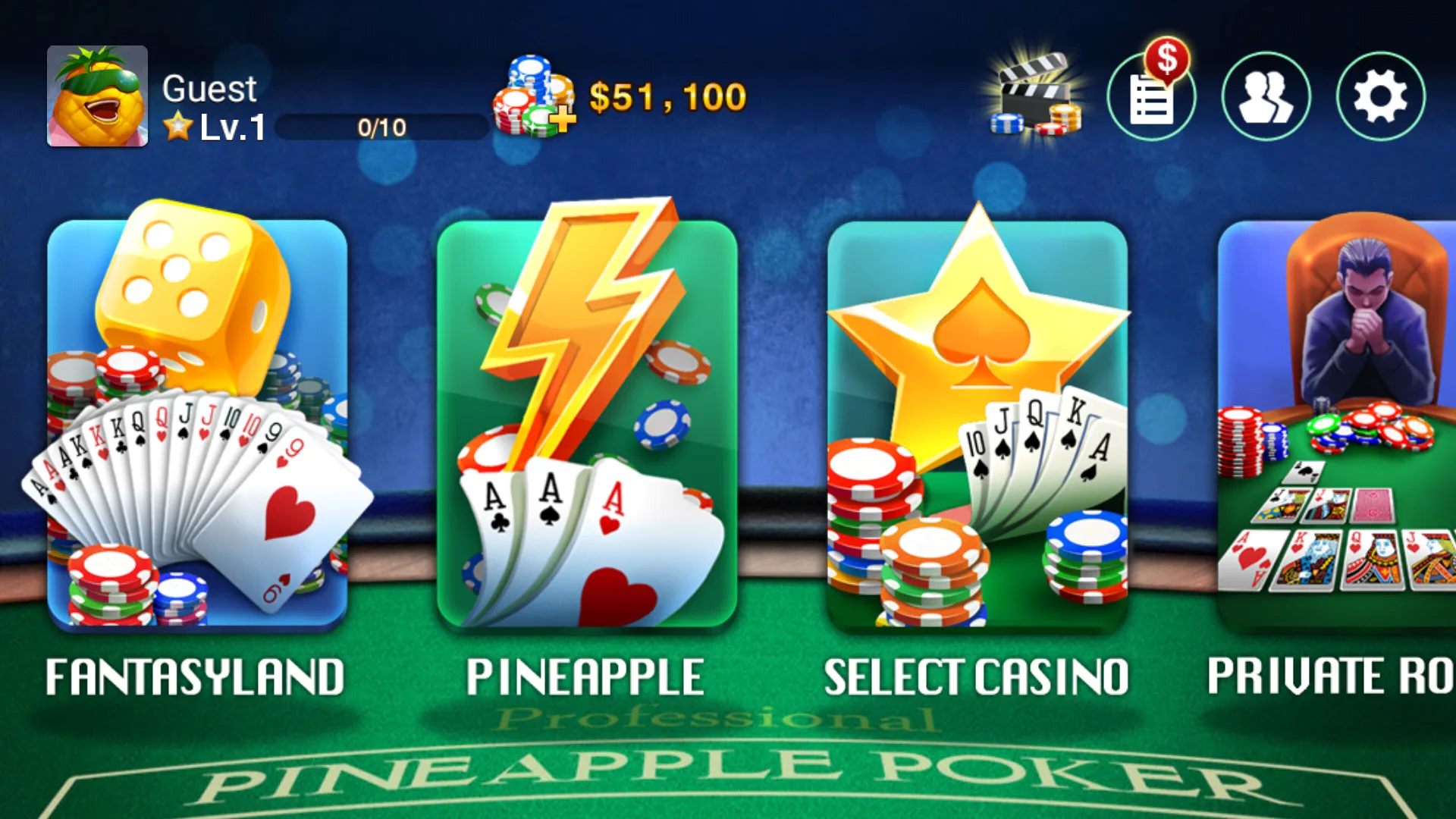 DH Pineapple Poker OFC | Indus Appstore | Screenshot