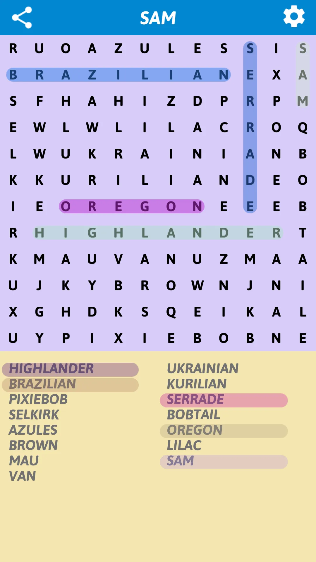 Cats Word Search | Indus Appstore | Screenshot