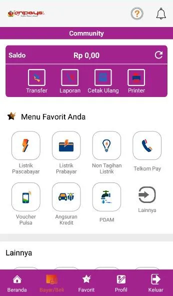 onMOBILE (ONPAYS MOBILE) PPOB | Indus Appstore | Screenshot