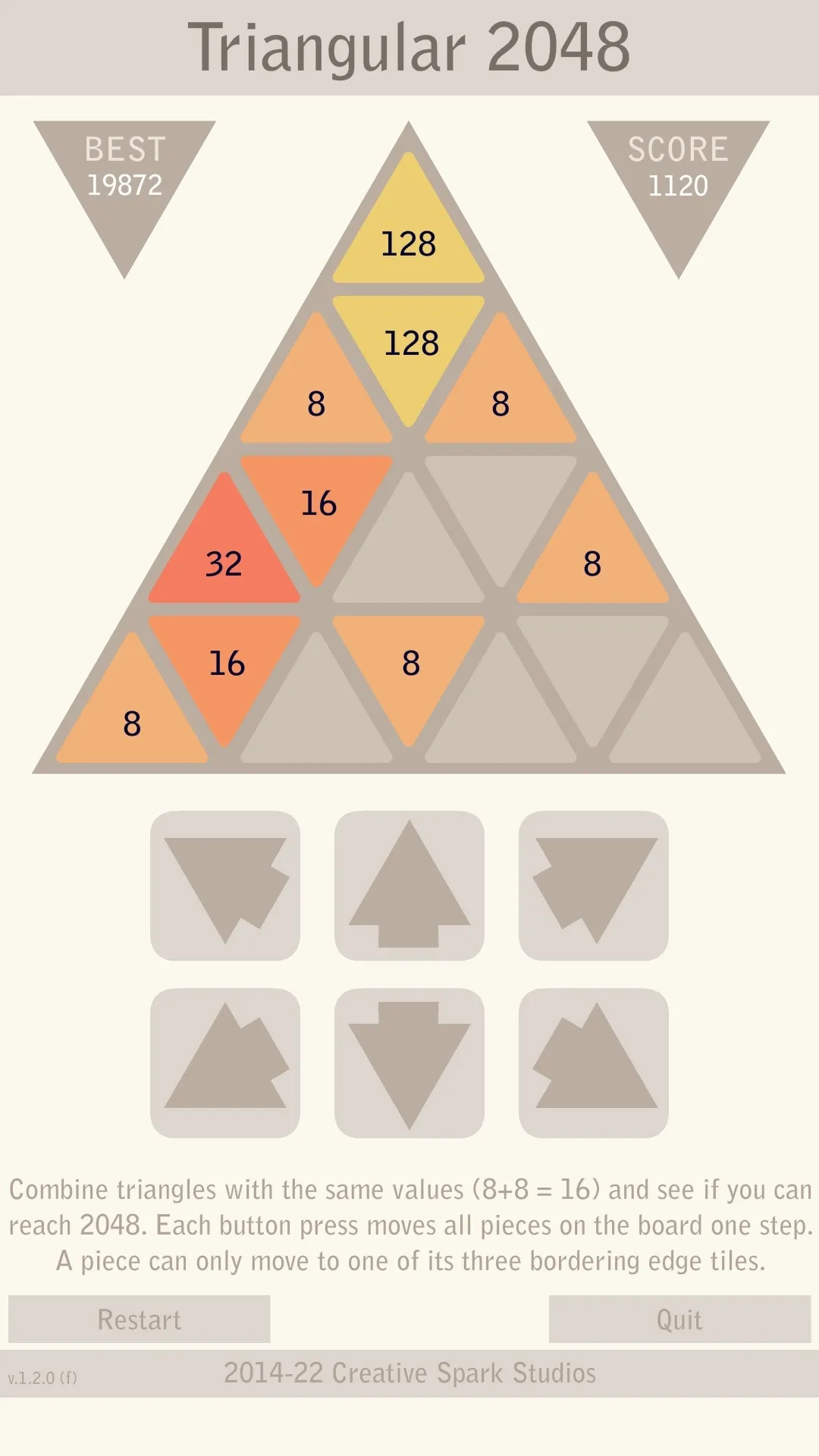 Triangular 2048 - Logic Puzzle | Indus Appstore | Screenshot