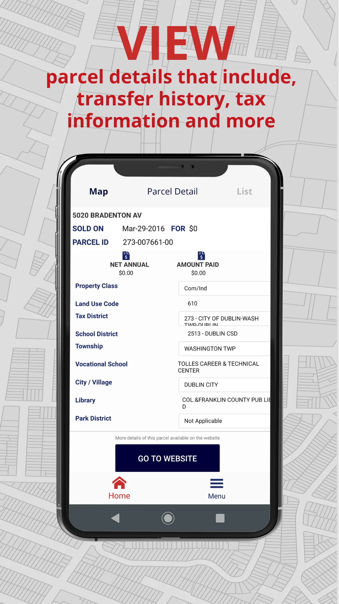 Franklin Co. AUD Parcel Search | Indus Appstore | Screenshot