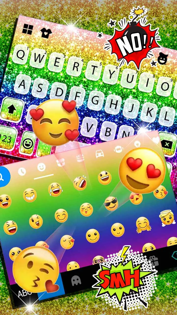 Glitter Rainbow Keyboard Backg | Indus Appstore | Screenshot