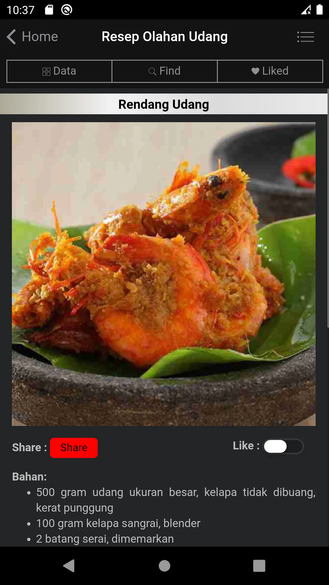 Resep Memasak Udang Lezat | Indus Appstore | Screenshot