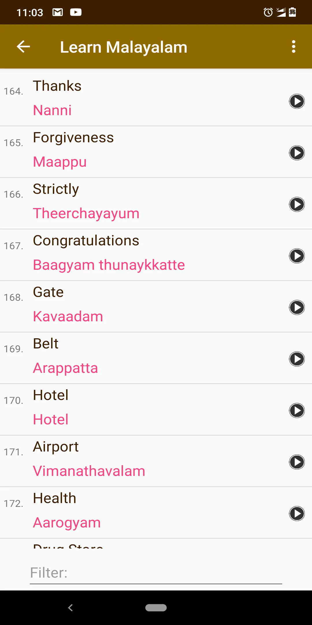 Learn Malayalam via English | Indus Appstore | Screenshot