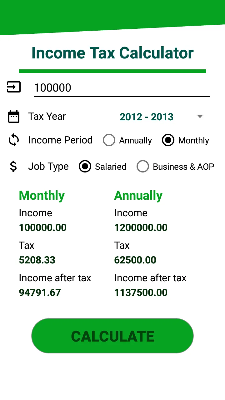 Income Tax Calculator Pakistan | Indus Appstore | Screenshot