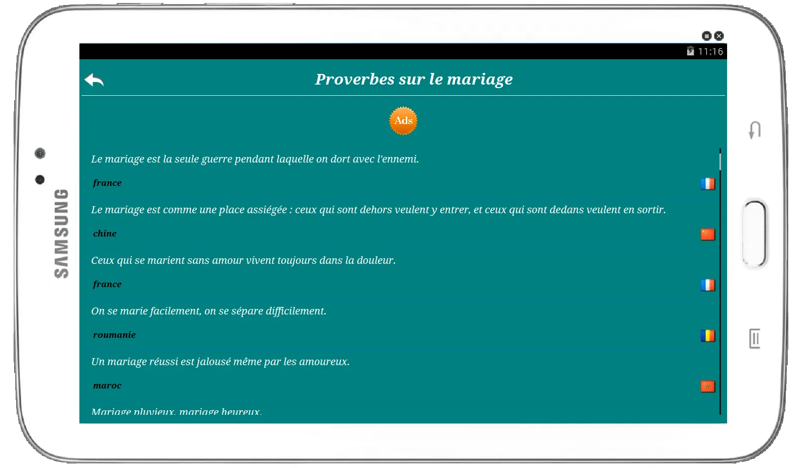 Proverbes de pays | Indus Appstore | Screenshot