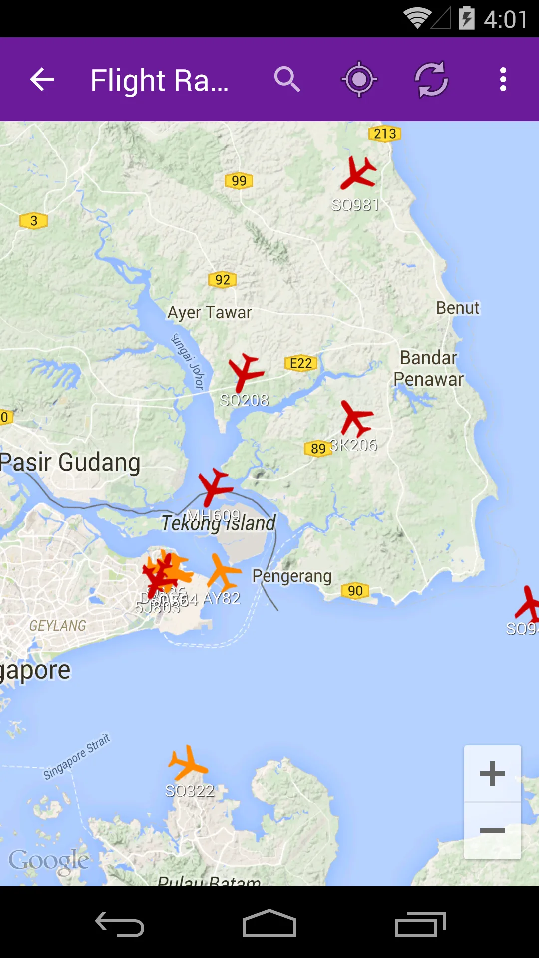 Singapore Flight Info | Indus Appstore | Screenshot