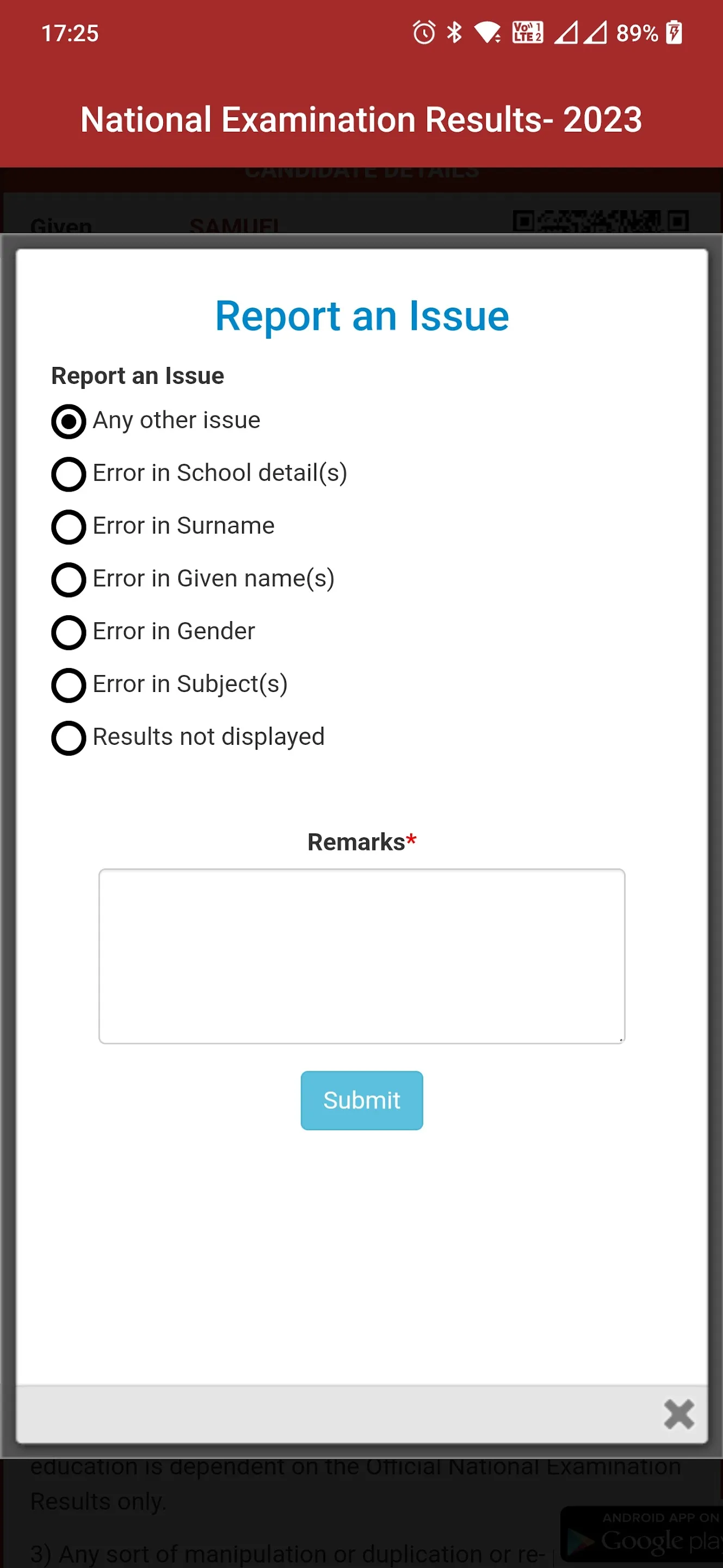 My PNG Exam Results | Indus Appstore | Screenshot