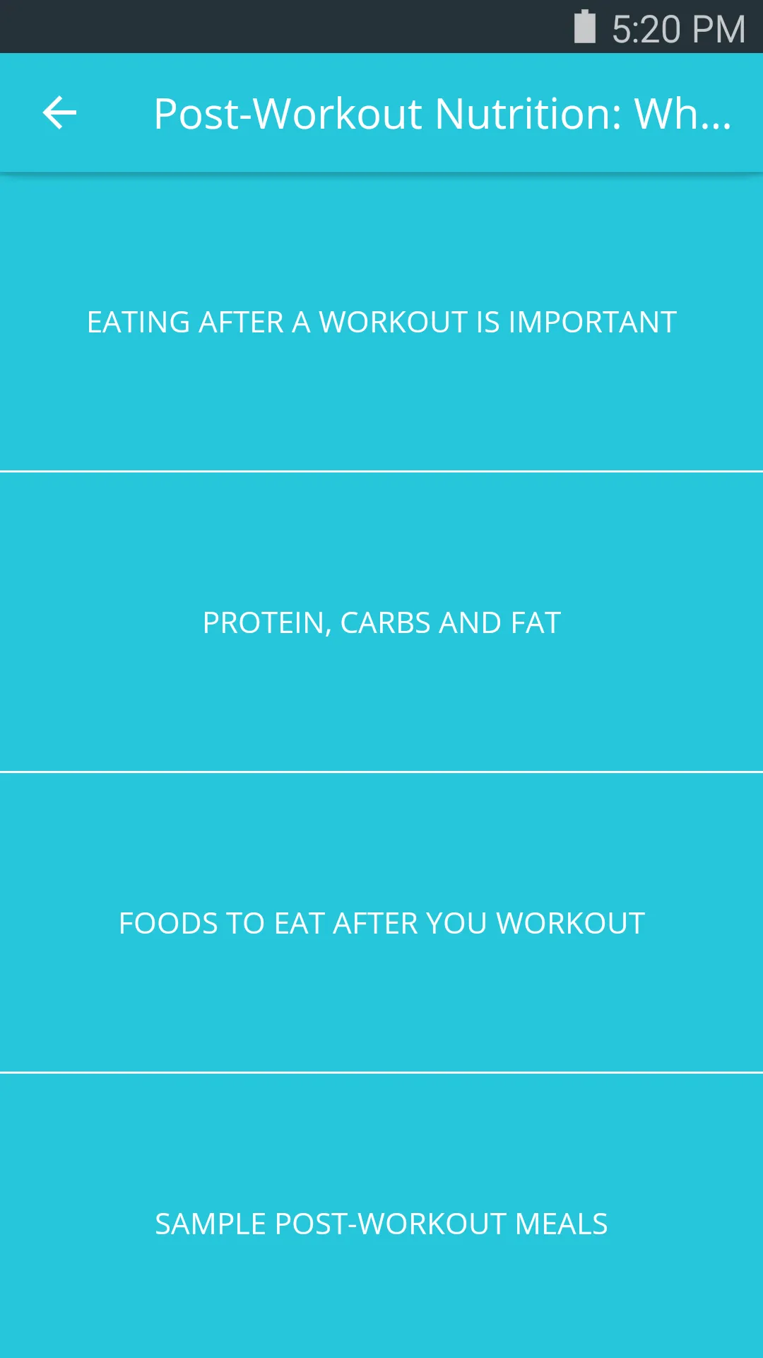 Ultimate Workout Nutrition | Indus Appstore | Screenshot