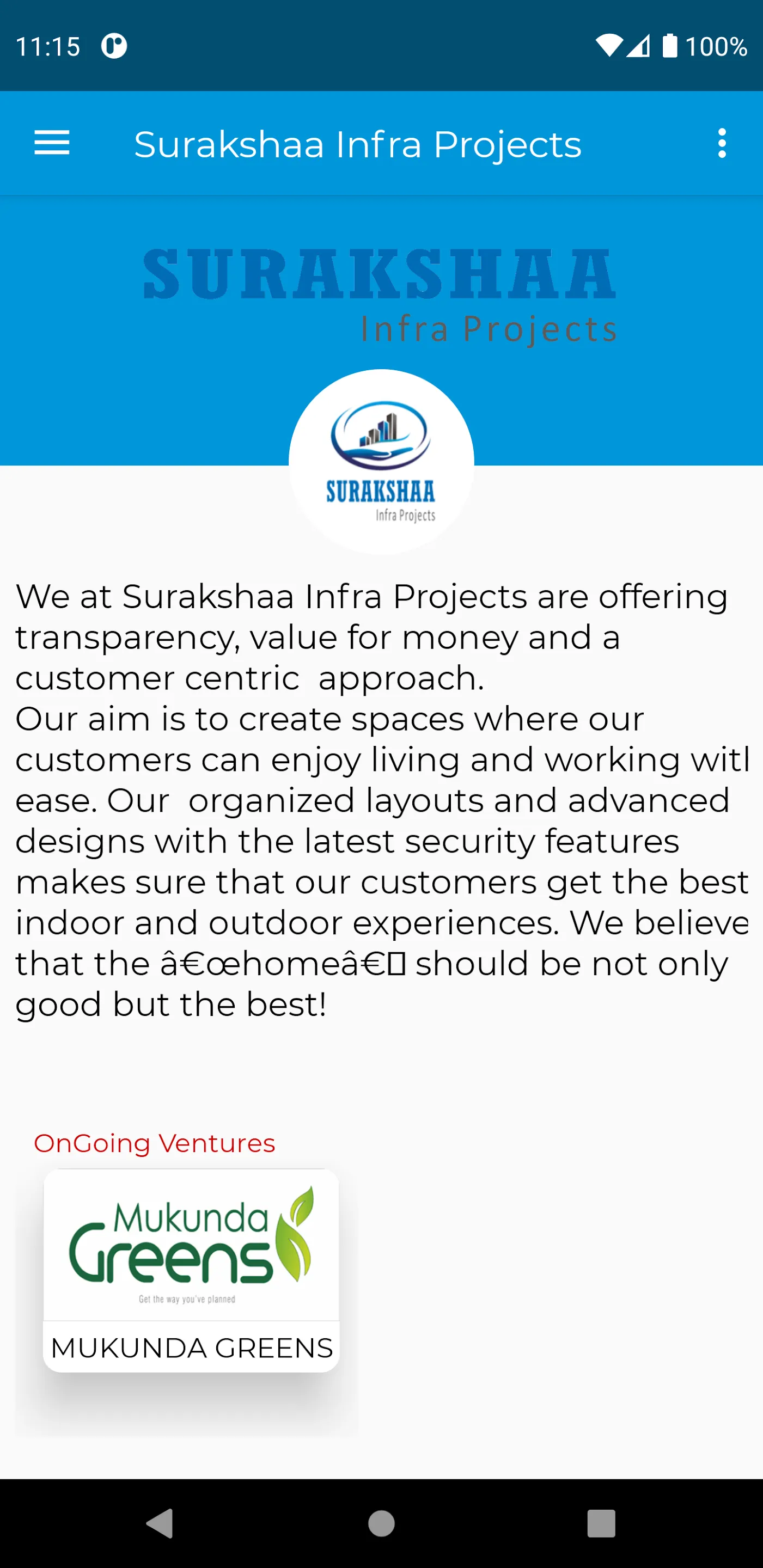 Surakshaa Infra Projects | Indus Appstore | Screenshot