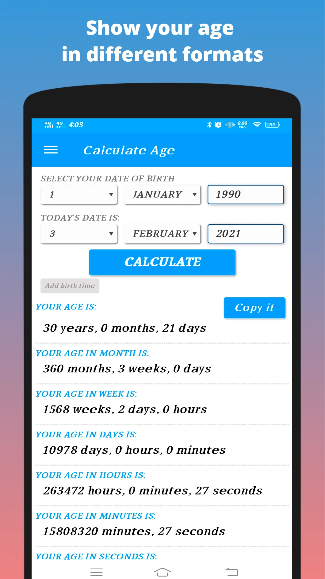 Age Calculator - Calculate Age | Indus Appstore | Screenshot