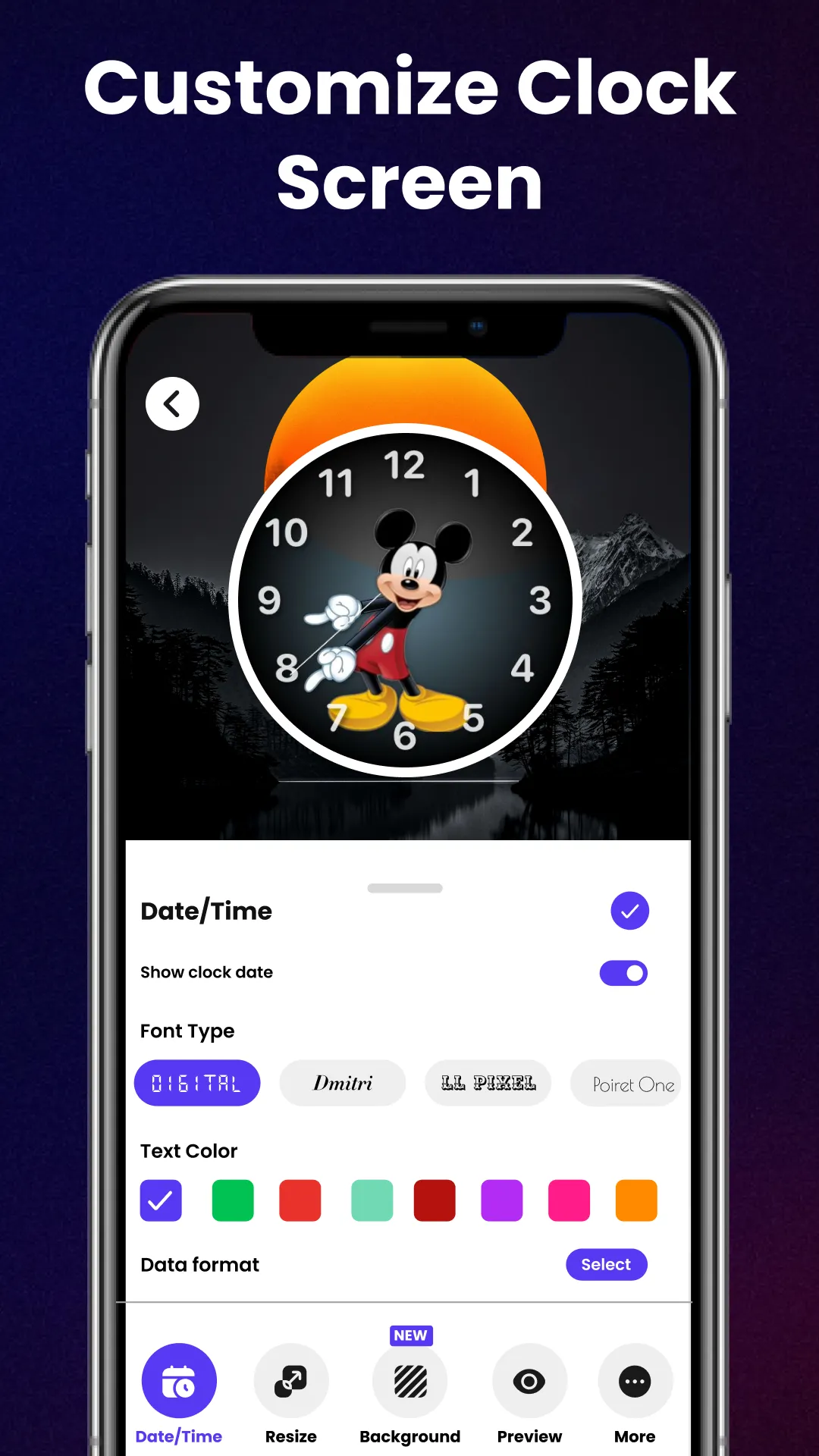 Neon Digital Clock Wallpaper | Indus Appstore | Screenshot