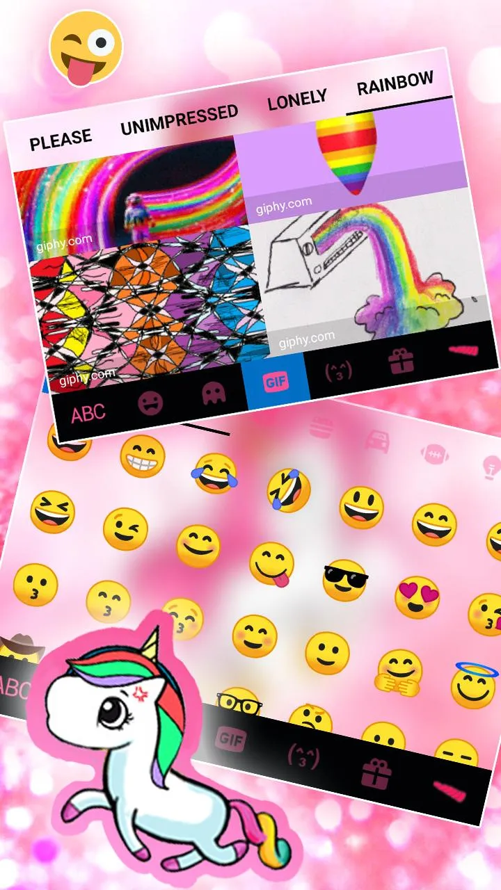 Pink Glitter Unicorn Theme | Indus Appstore | Screenshot