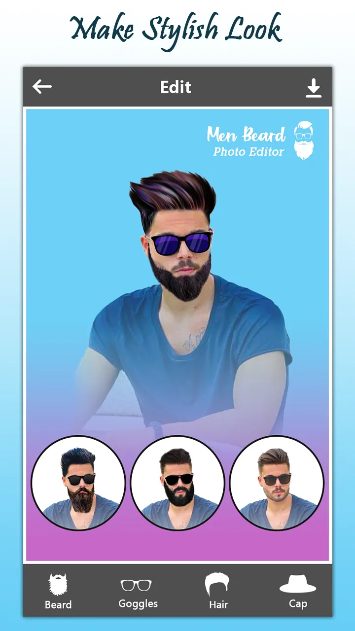 Men Beard Photo Editor Boy Hai | Indus Appstore | Screenshot