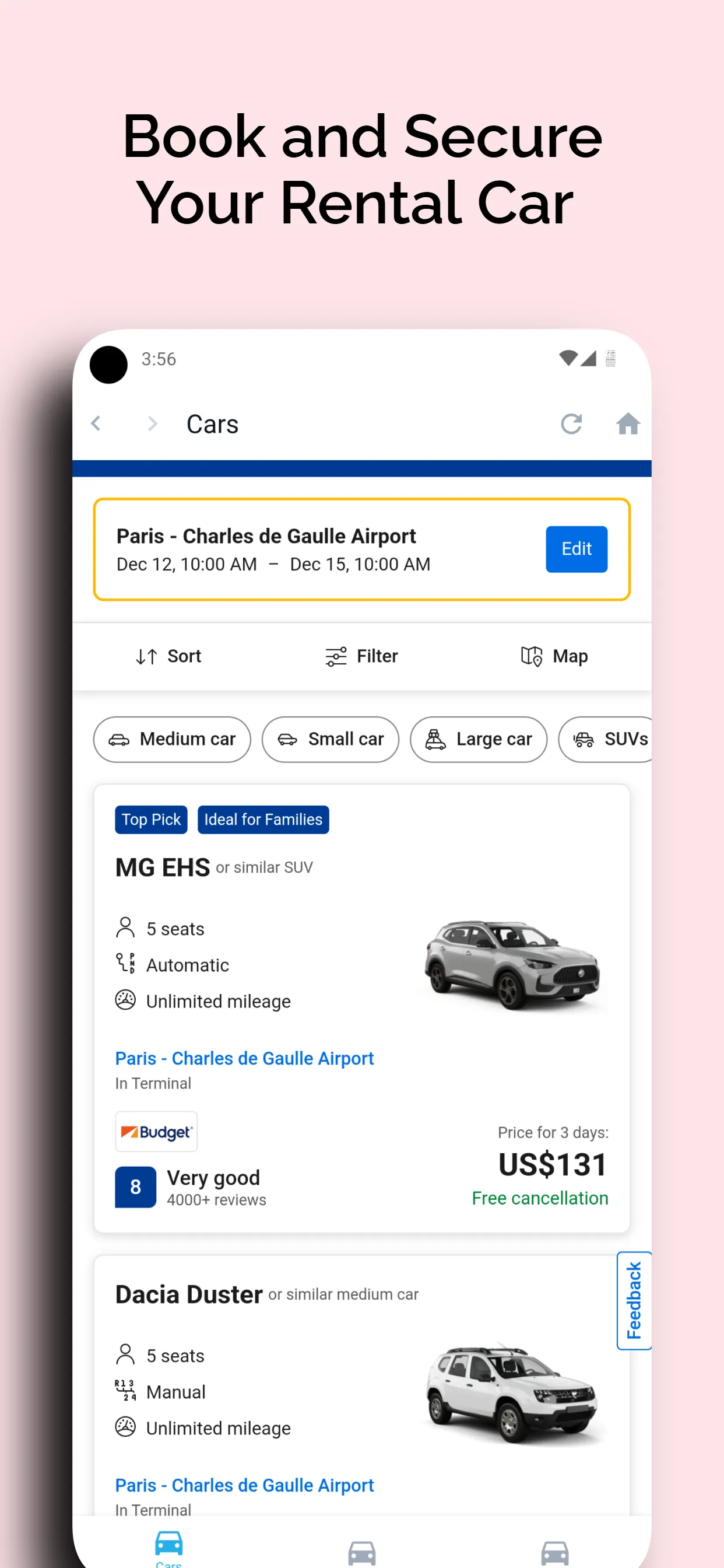 Cheap Car Rental app | Indus Appstore | Screenshot