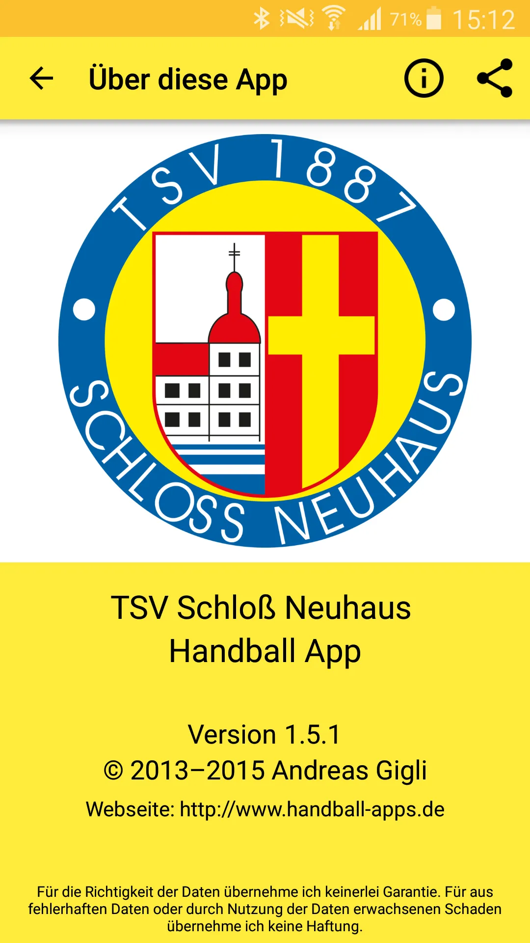 TSV Schloß Neuhaus Handball | Indus Appstore | Screenshot