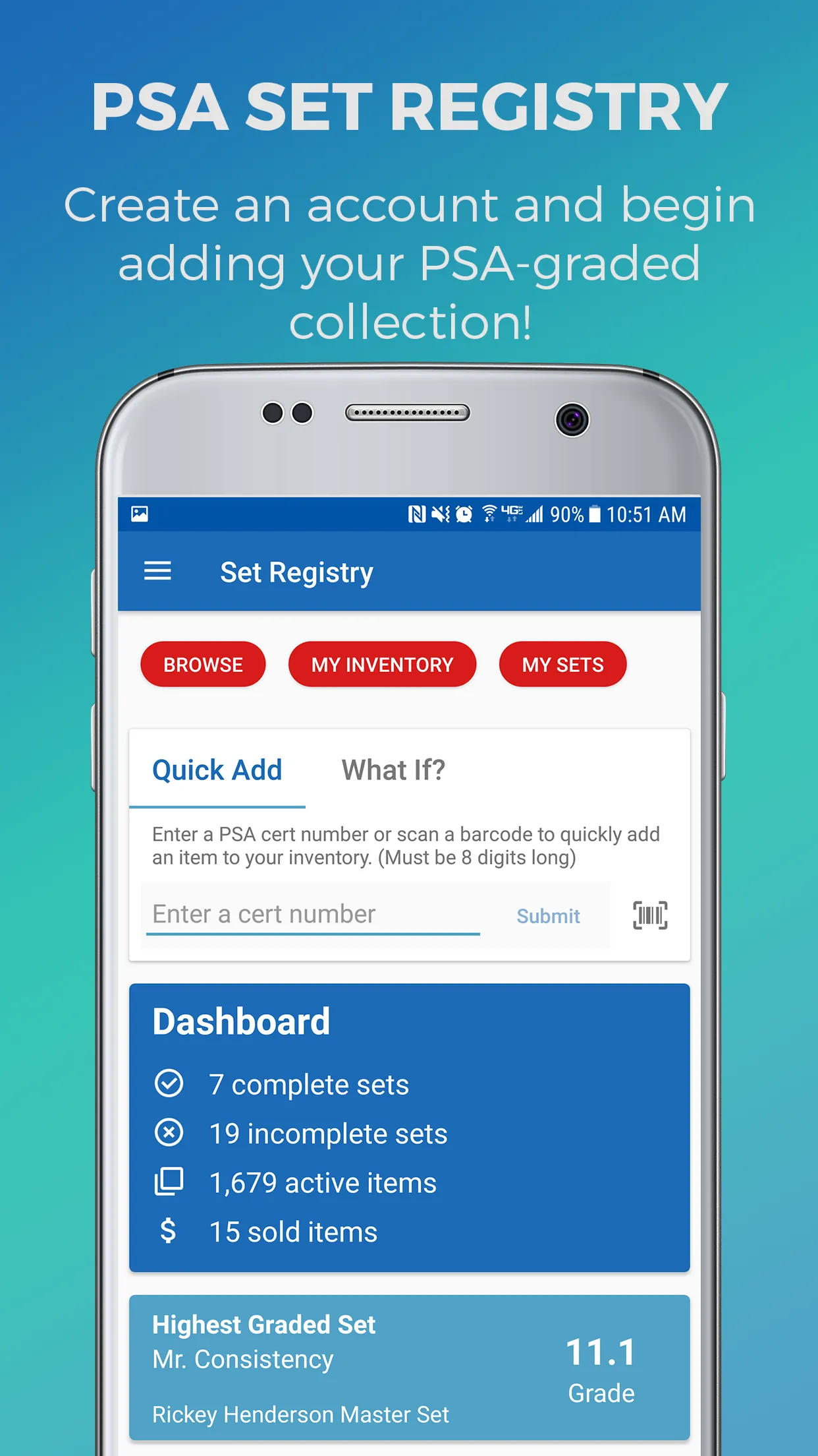 PSA Set Registry | Indus Appstore | Screenshot