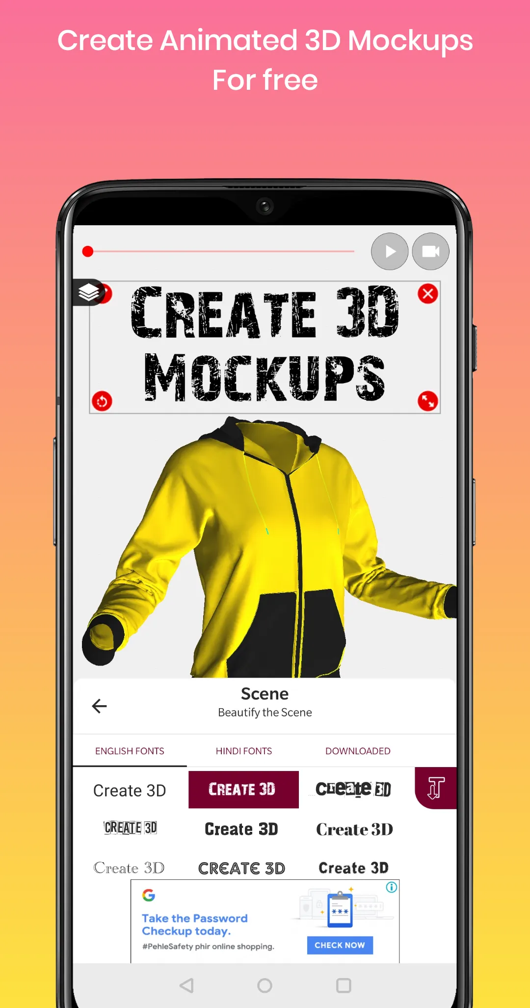 Mockup creator for T-shirts, m | Indus Appstore | Screenshot