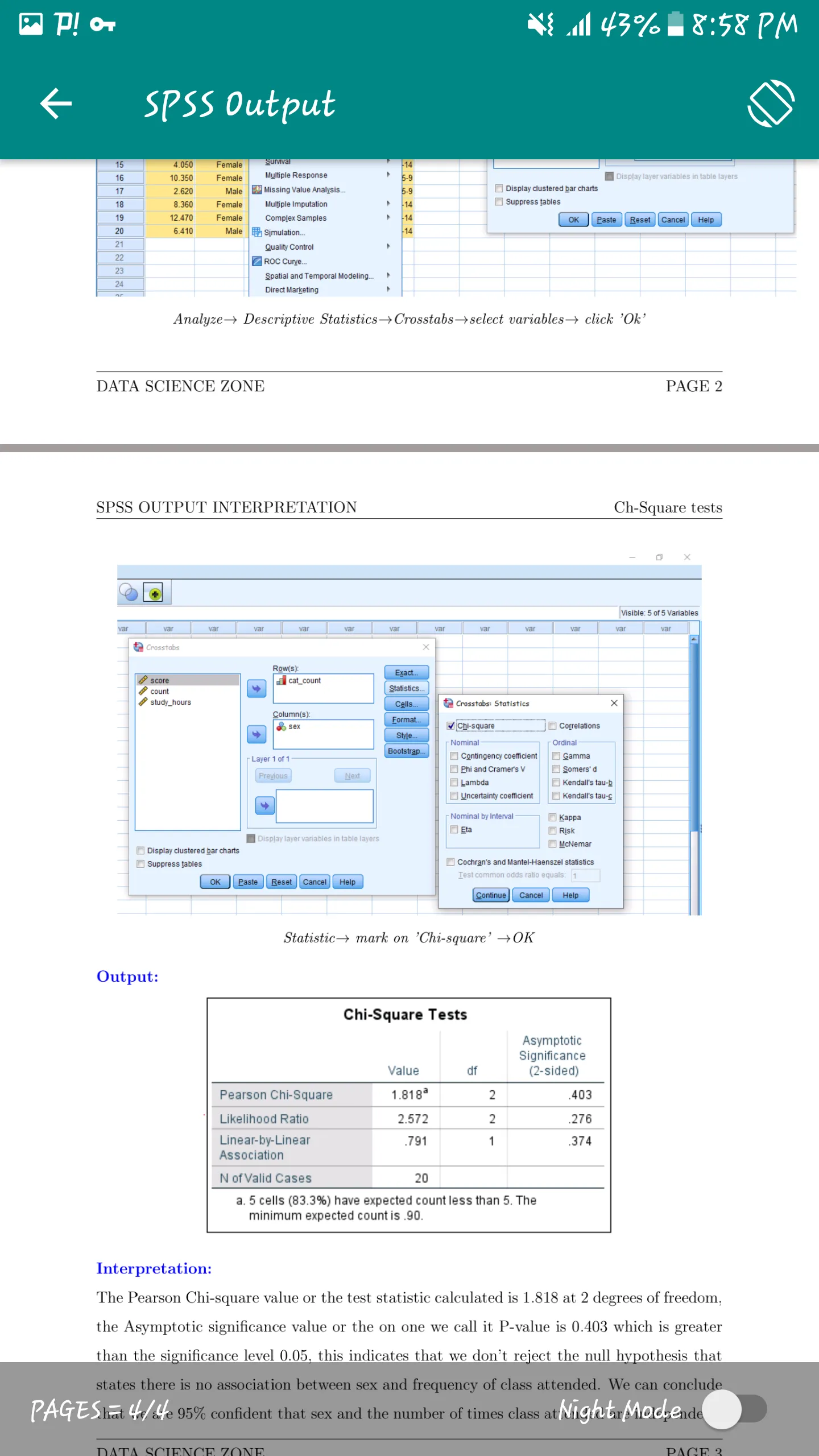 SPSS Output Interpretations | Indus Appstore | Screenshot