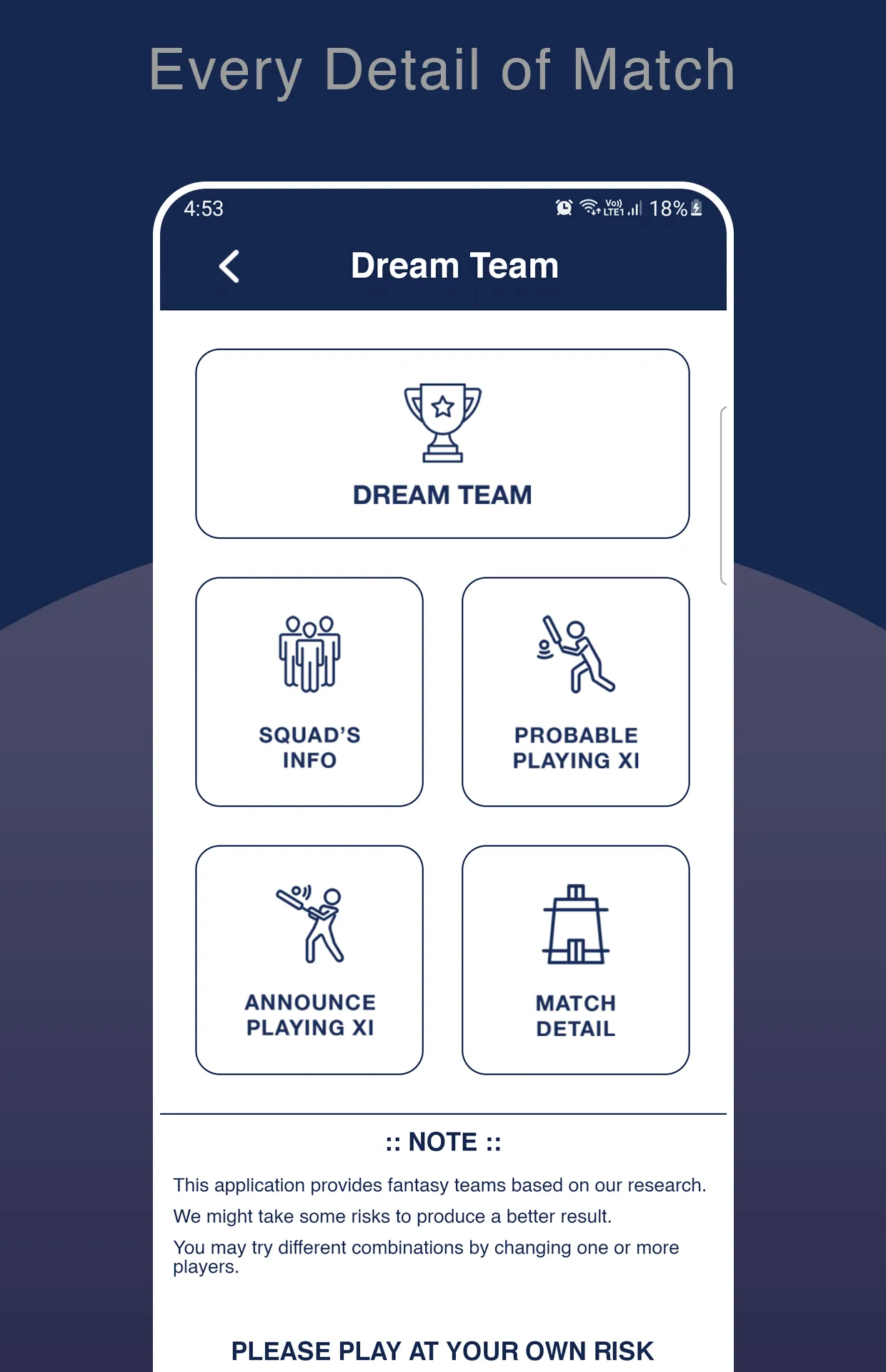 Dream Team Prediction 11 | Indus Appstore | Screenshot