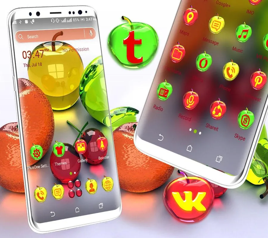 Crystal Fruits Launcher Theme | Indus Appstore | Screenshot