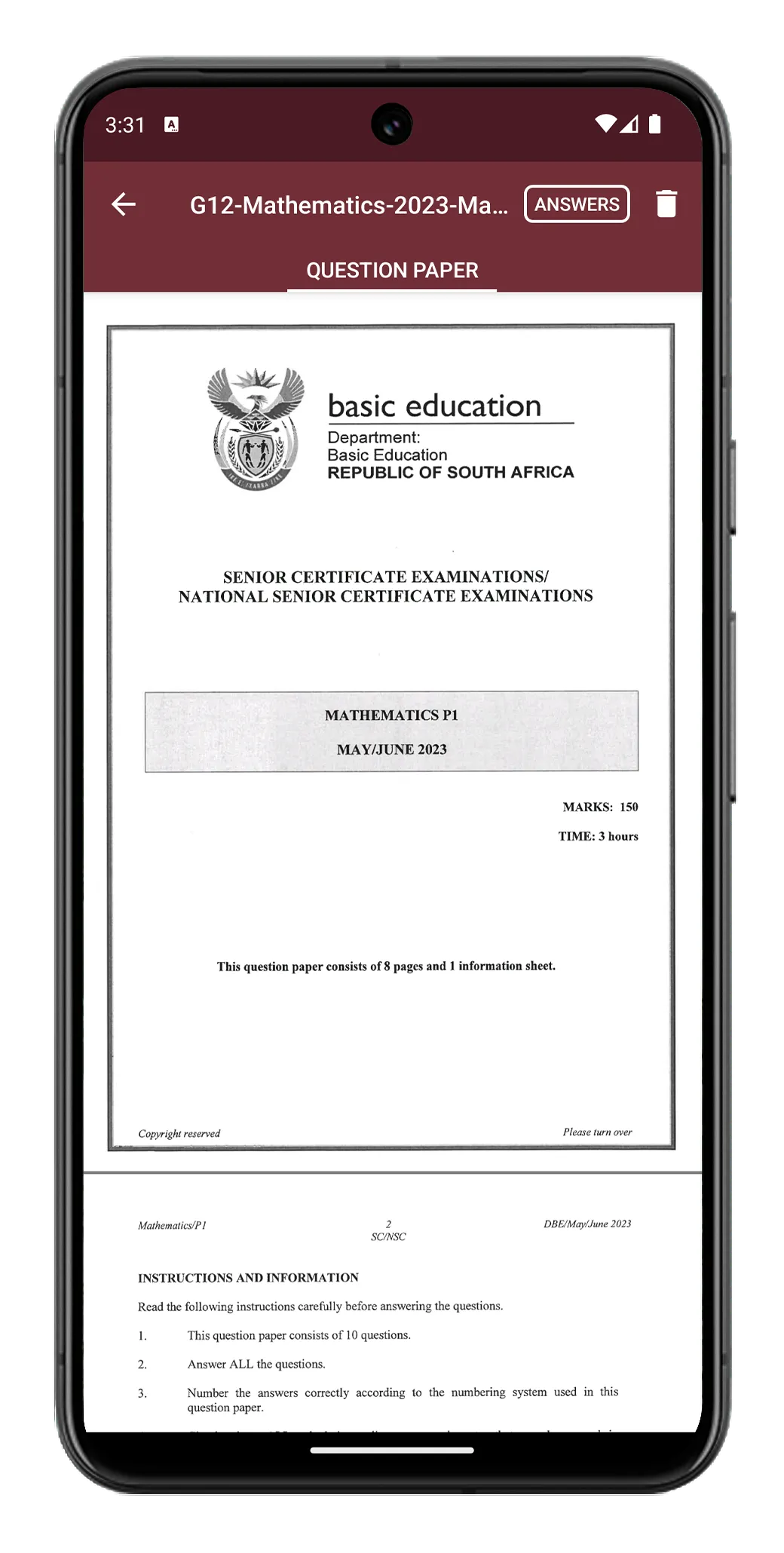 Past Papers SA - NSC Matric | Indus Appstore | Screenshot