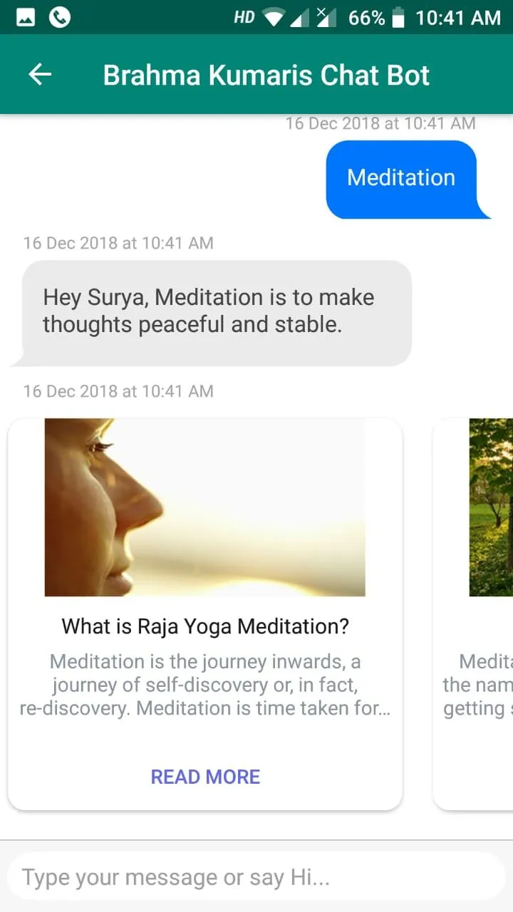 Brahma Kumaris Chat Bot | Indus Appstore | Screenshot