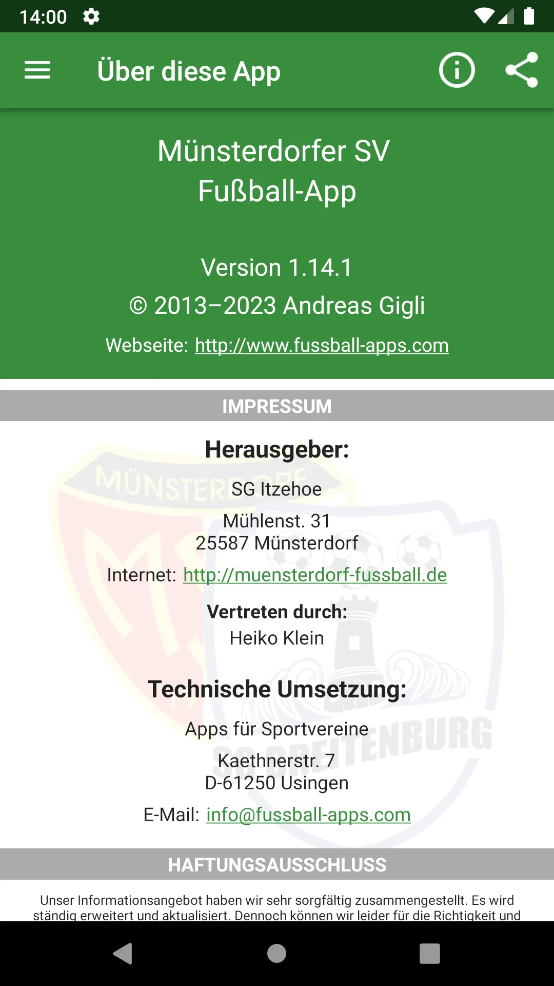 Münsterdorfer SV Fußball | Indus Appstore | Screenshot