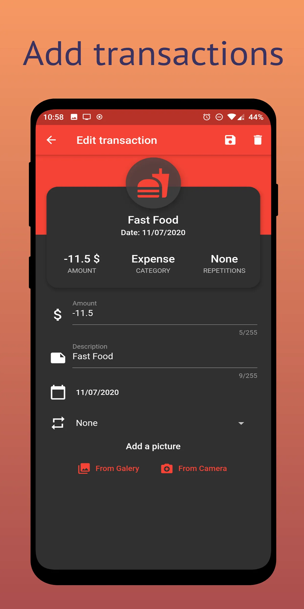 My Expenses | Indus Appstore | Screenshot