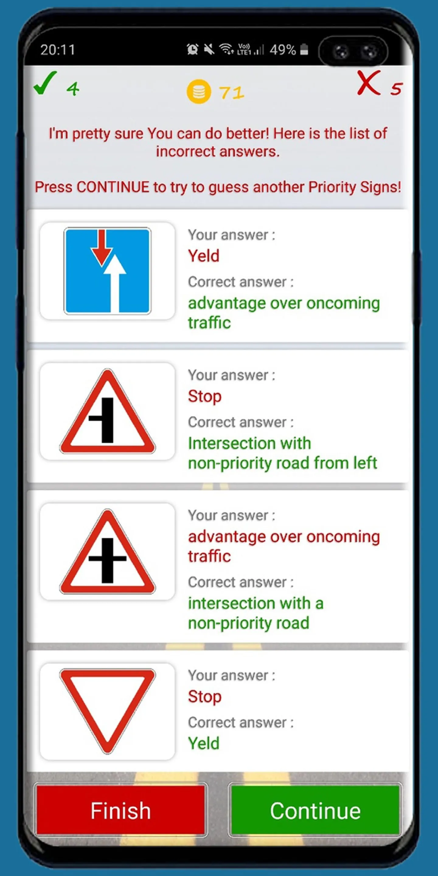 Road Traffic Signs Quiz | Indus Appstore | Screenshot