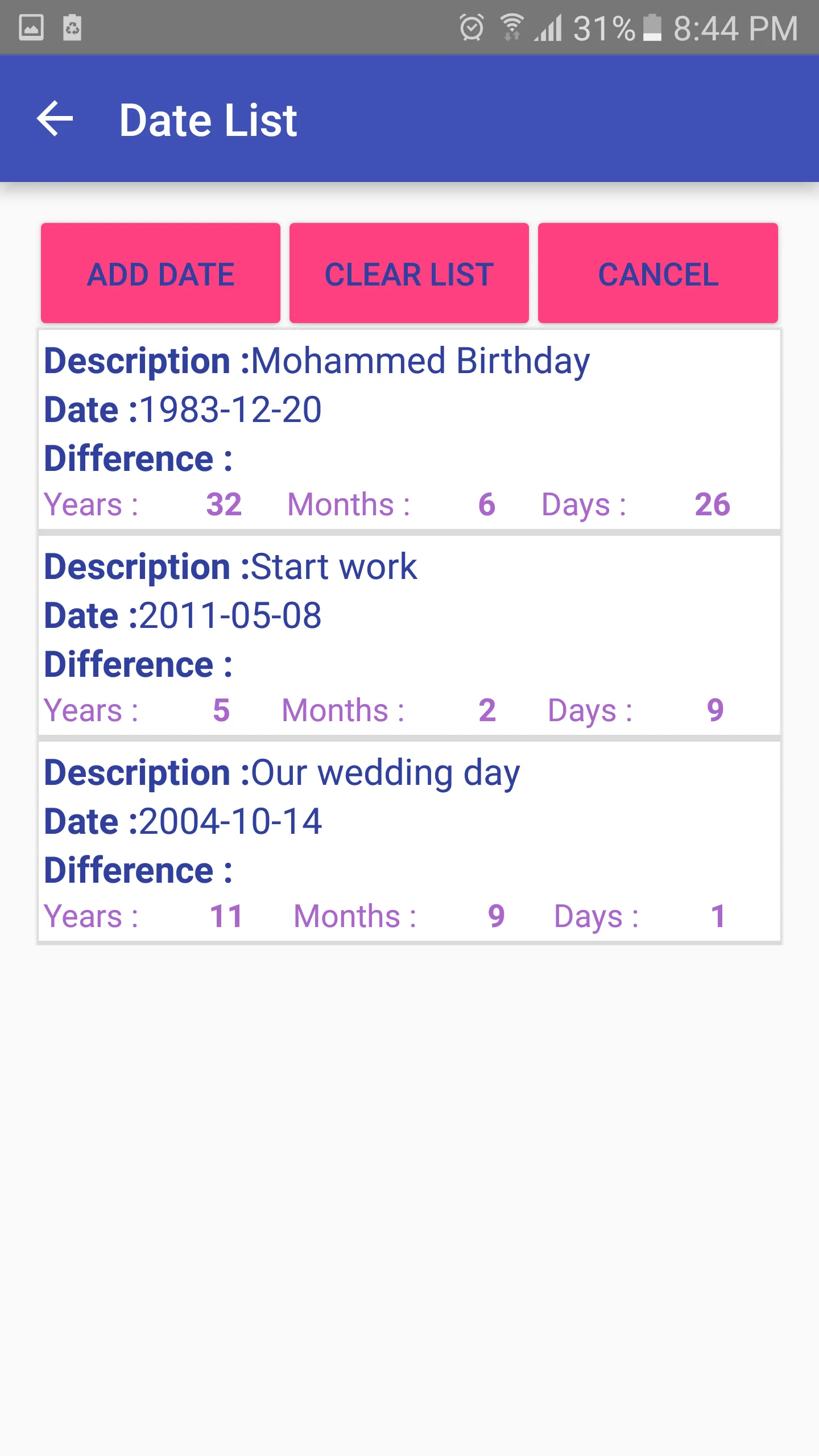 Date Calculator | Indus Appstore | Screenshot