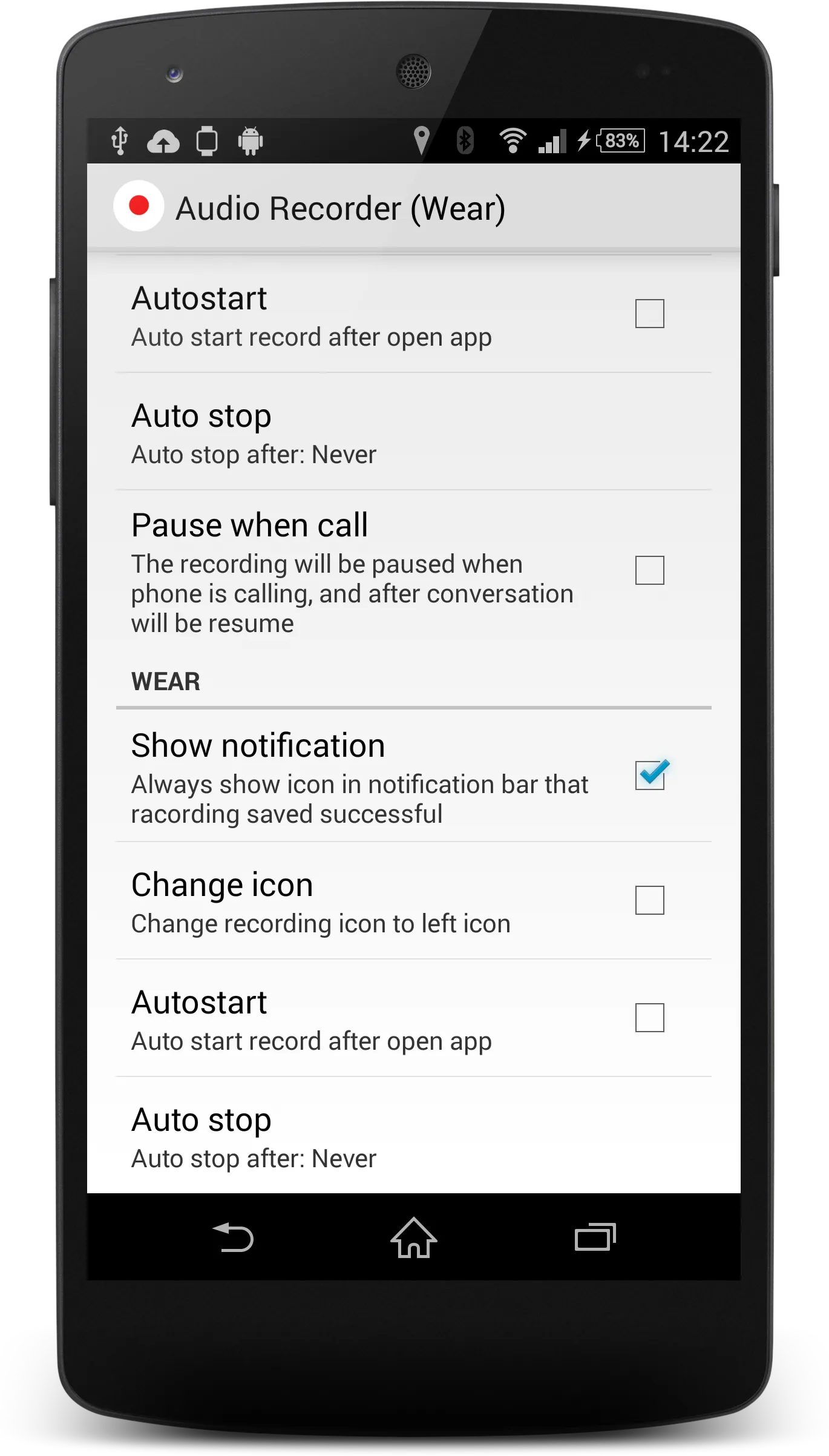 Wear Audio Recorder | Indus Appstore | Screenshot