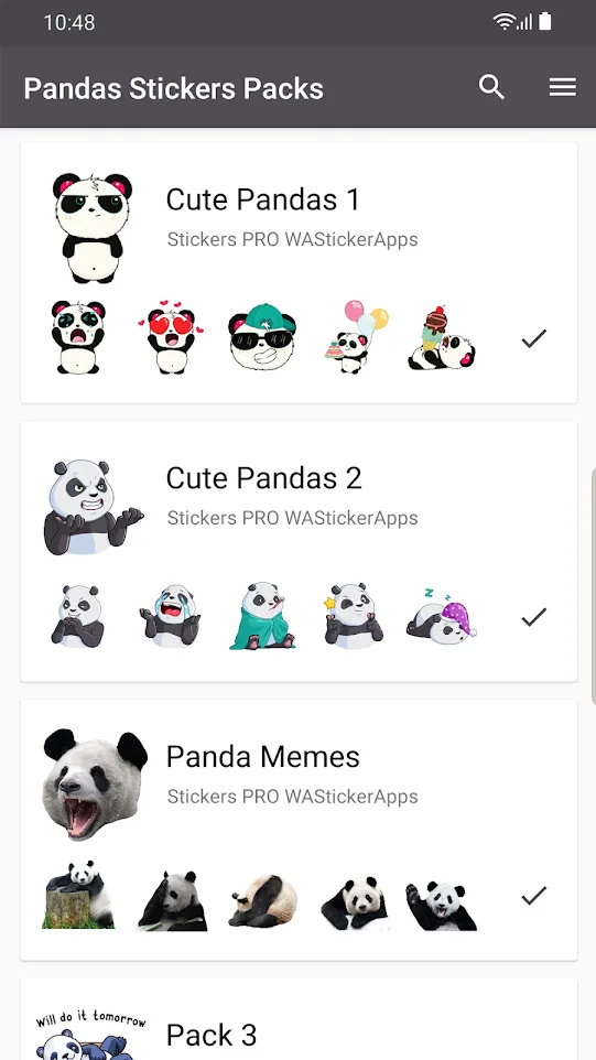 Funny Panda Stickers WASticker | Indus Appstore | Screenshot