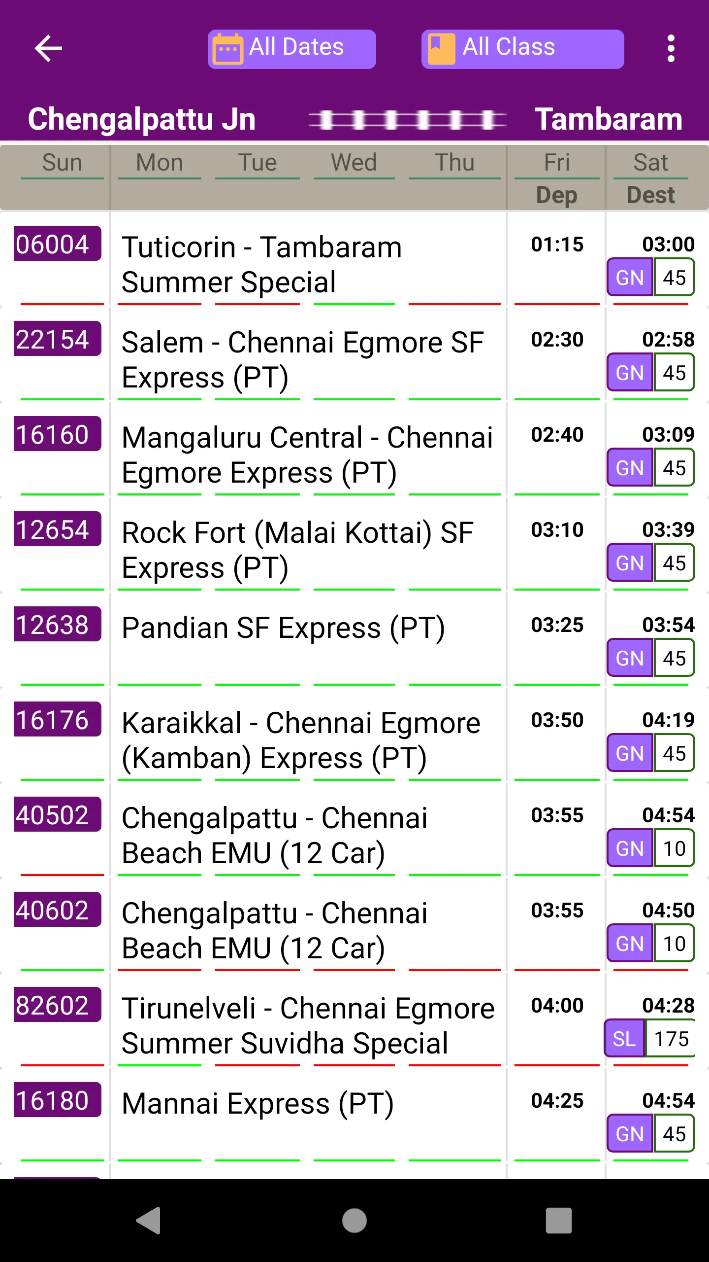 Chennai Trains | Indus Appstore | Screenshot