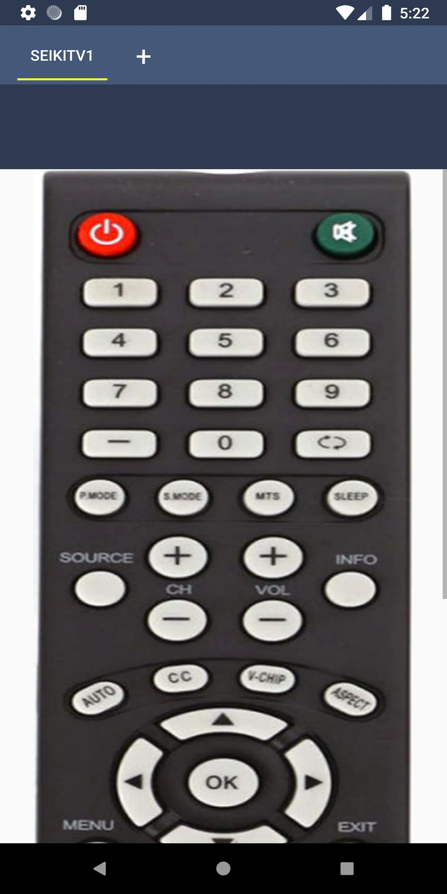 Seiki TV Remote Control | Indus Appstore | Screenshot